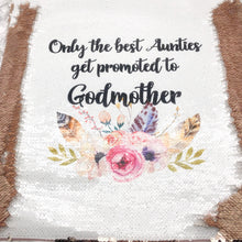 Load image into Gallery viewer, Will you be my Godmother Sequin Reveal Hidden Message New Baby Cushion -  - Molly Dolly Crafts
