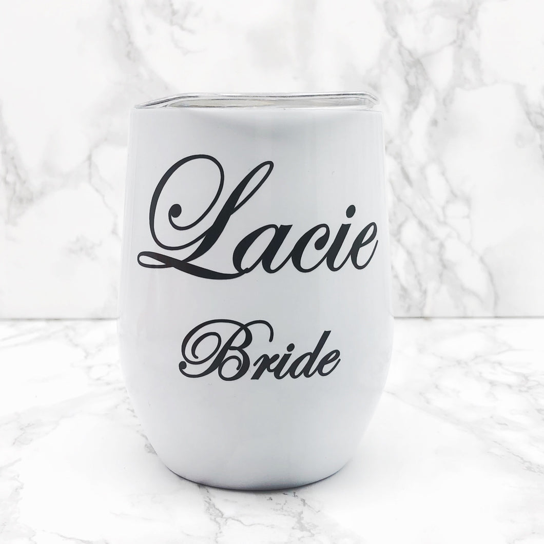 Personalised Wedding Role 400ml Stemless Wine Tumbler - Bottles - Molly Dolly Crafts