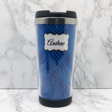 Load image into Gallery viewer, Blue Line 420ml Travel Mug with Option to Personalise | Personalised Travel Mug - Travel Mug - Molly Dolly Crafts
