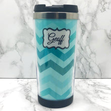 Load image into Gallery viewer, Chevron Personalised 420ml Travel Mug | Personalised Travel Mug - Travel Mug - Molly Dolly Crafts
