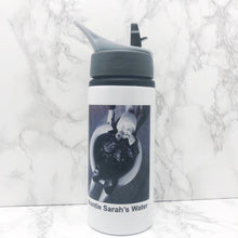 Load image into Gallery viewer, Personalised Photo Aluminium Straw Water Bottle 650ml
