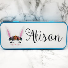 Load image into Gallery viewer, Personalised Printed Bunny School Pencil Tin
