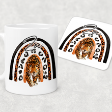 Load image into Gallery viewer, Leopard Rainbow Personalised Mug &amp; Coaster
