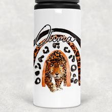 Load image into Gallery viewer, Leopard Rainbow Personalised Aluminium Straw Water Bottle 650ml
