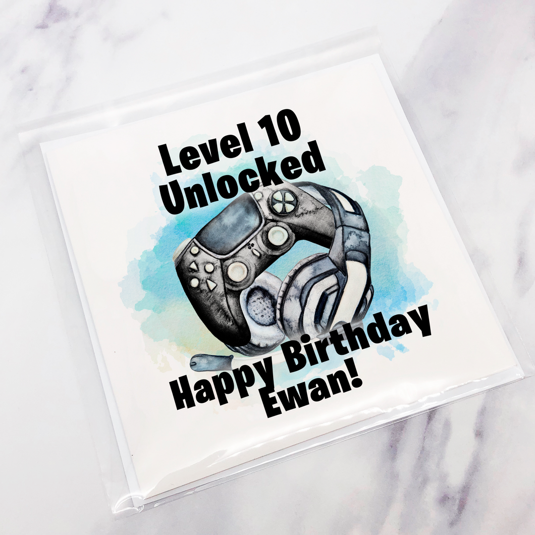 Level Unlocked Gamer Birthday Card
