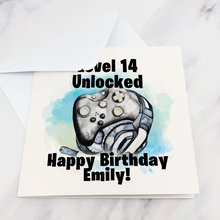 Load image into Gallery viewer, Level Unlocked Gamer Birthday Card

