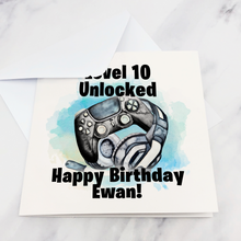 Load image into Gallery viewer, Level Unlocked Gamer Birthday Card
