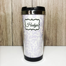 Load image into Gallery viewer, Damask 420ml Travel Mug with Option to Personalise - Travel Mug - Molly Dolly Crafts

