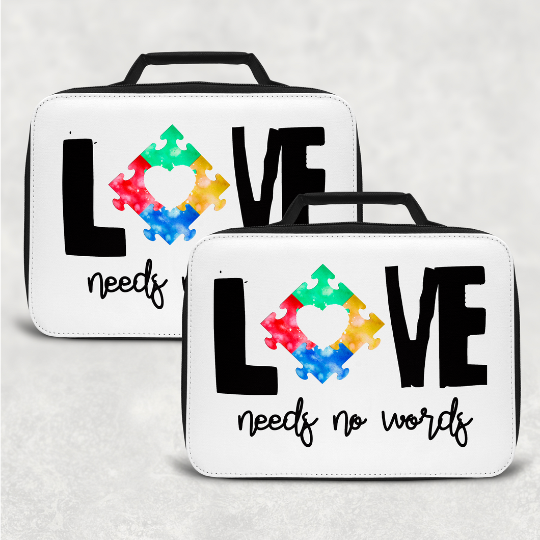 Autism Love Needs No Words Insulated Lunch Bag
