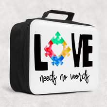 Load image into Gallery viewer, Autism Love Needs No Words Insulated Lunch Bag
