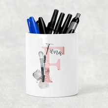 Load image into Gallery viewer, Cosmetic Initial Personalised Pencil Caddy / Make Up Brush Holder
