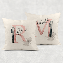 Load image into Gallery viewer, Make Up Alphabet Linen/White Canvas Cushion

