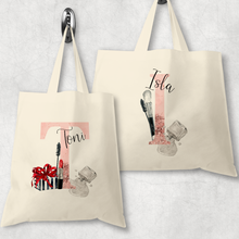 Load image into Gallery viewer, Make Up Tote Bag Personalised Alphabet MUA Gift
