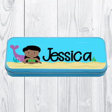 Load image into Gallery viewer, Personalised Printed Mermaid School Pencil Tin - Pencil Case - Molly Dolly Crafts
