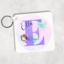 Load image into Gallery viewer, Mermaid Alphabet Personalised Keyring Bag Tag
