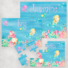 Load image into Gallery viewer, Mermaid Personalised Jigsaw Various Sizes &amp; Pieces
