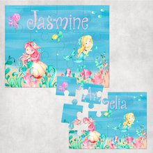 Load image into Gallery viewer, Mermaid Personalised Jigsaw Various Sizes &amp; Pieces
