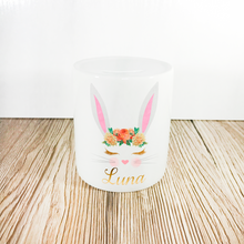 Load image into Gallery viewer, Personalised Bunny Money Pot | White Ears &amp; Orange Flowers - Money Bank - Molly Dolly Crafts
