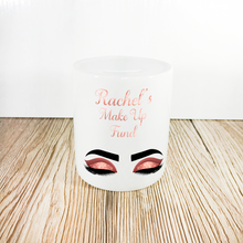 Load image into Gallery viewer, Personalise Make Up Fund Money Pot | Rose Gold Eyes - Money Bank - Molly Dolly Crafts
