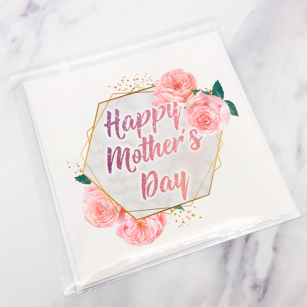 Floral Geometric Happy Mother's Day Card