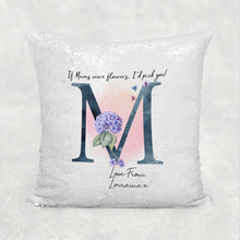 Load image into Gallery viewer, If Mums were Flowers Mother&#39;s Day Personalised Mermaid Sequin Cushion
