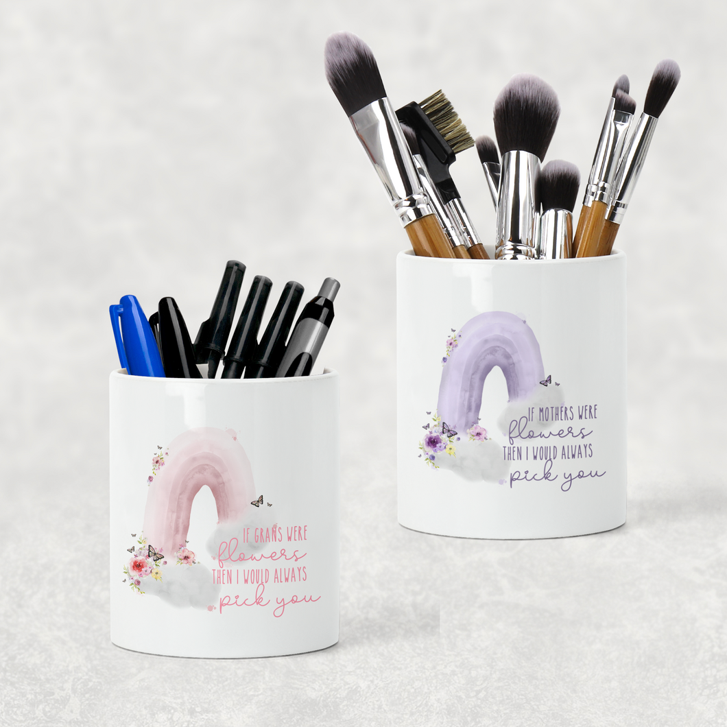 I'd Pick You Wonky Rainbow Mother's Day Pencil Caddy / Make Up Brush Holder