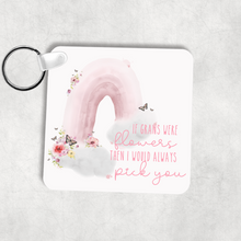 Load image into Gallery viewer, I&#39;d Pick You Wonky Rainbow Personalised Square Keyring
