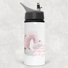 Load image into Gallery viewer, Mother&#39;s Day Wonky Rainbow Personalised Aluminium Straw Water Bottle 650ml
