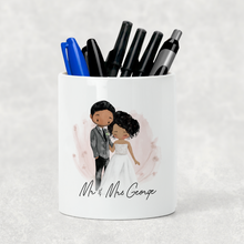 Load image into Gallery viewer, Mr &amp; Mrs Couple Personalised Pencil Caddy / Make Up Brush Holder
