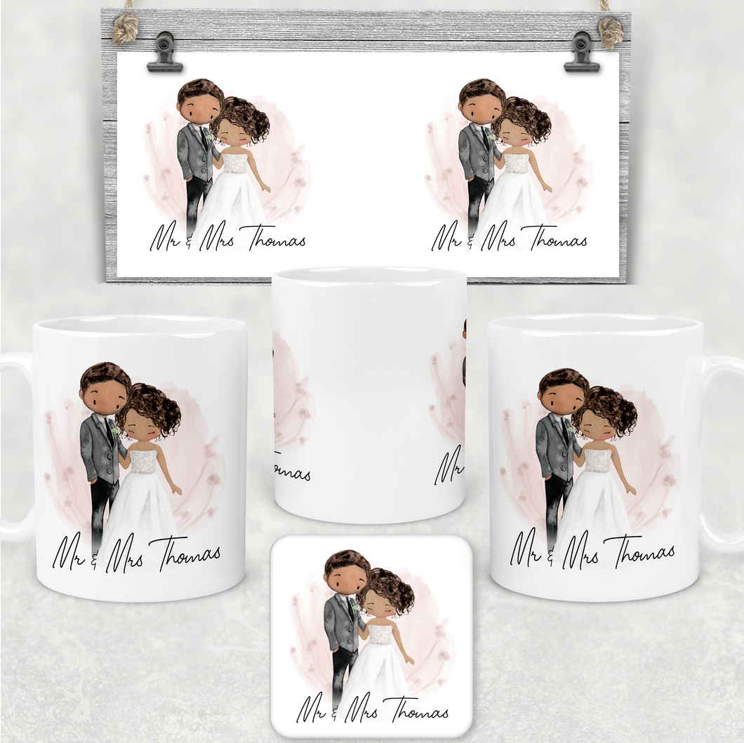 Mr & Mrs Wedding Couple Personalised Engagement Mug