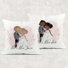 Load image into Gallery viewer, Mr &amp; Mrs Couple Wedding Linen/Canvas Cushion
