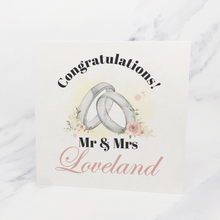 Load image into Gallery viewer, Wedding Ring Congratulations Mr &amp; Mrs Wedding Day Card
