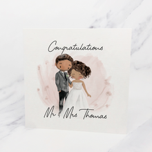 Load image into Gallery viewer, Congratulations Mr &amp; Mrs Bride &amp; Groom Wedding Day Card
