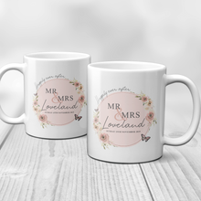 Load image into Gallery viewer, Mr &amp; Mrs Happily Ever After Personalised Engagement Mug
