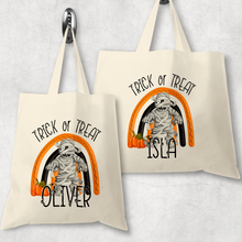 Load image into Gallery viewer, Mummy Rainbow Halloween Trick or Treat Tote Bag
