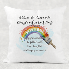 Load image into Gallery viewer, New Home Congratulations Personalised Cushion
