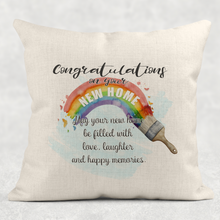 Load image into Gallery viewer, New Home Congratulations Personalised Cushion
