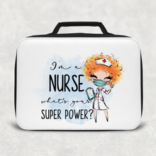 Load image into Gallery viewer, I&#39;m a Nurse What&#39;s Your Superpower? Personalised Insulated Lunch Bag
