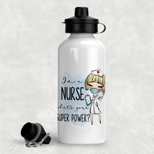 Load image into Gallery viewer, I&#39;m A Nurse What&#39;s Your Superpower? Personalised Aluminium Water Bottle 400/600ml
