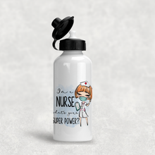 Load image into Gallery viewer, I&#39;m A Nurse What&#39;s Your Superpower? Personalised Aluminium Water Bottle 400/600ml
