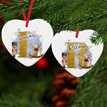 Load image into Gallery viewer, Nutcracker Christmas Alphabet Personalised Ceramic Bauble
