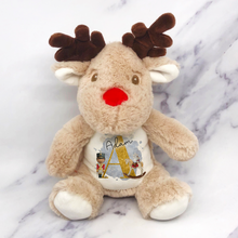 Load image into Gallery viewer, Christmas Nutcracker Alphabet Personalised Reindeer Plush Toy

