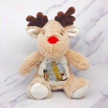 Load image into Gallery viewer, Christmas Nutcracker Alphabet Personalised Reindeer Plush Toy
