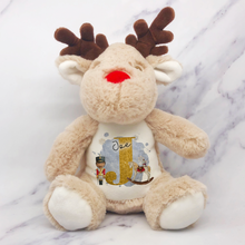 Load image into Gallery viewer, Christmas Nutcracker Alphabet Personalised Reindeer Plush Toy
