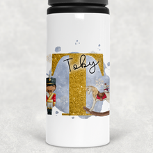 Load image into Gallery viewer, Christmas Nutcracker Alphabet Personalised Aluminium Straw Water Bottle 650ml
