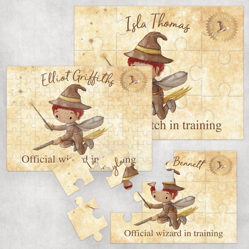 Flying Wizard Personalised Jigsaw Various Sizes & Pieces