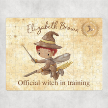 Load image into Gallery viewer, Flying Wizard Personalised Jigsaw Various Sizes &amp; Pieces
