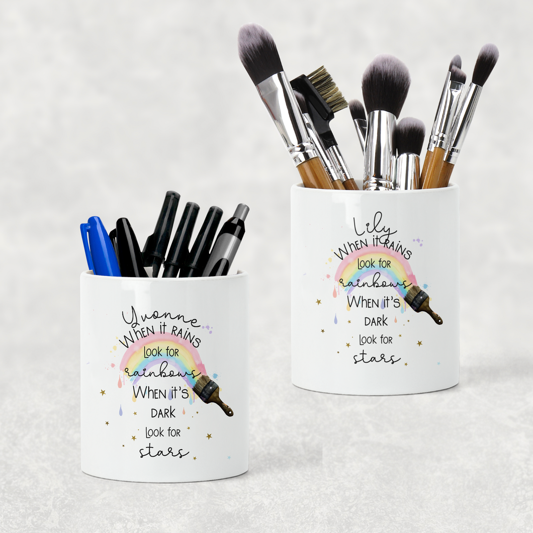 Paintbrush Rainbow Positivity Pencil Caddy / Make Up Brush Holder