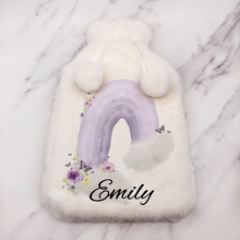 Load image into Gallery viewer, Pastel Wonky Rainbow Personalised Hot Water Bottle Cover
