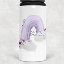 Load image into Gallery viewer, Pastel Wonky Rainbow Personalised Aluminium Straw Water Bottle 650ml
